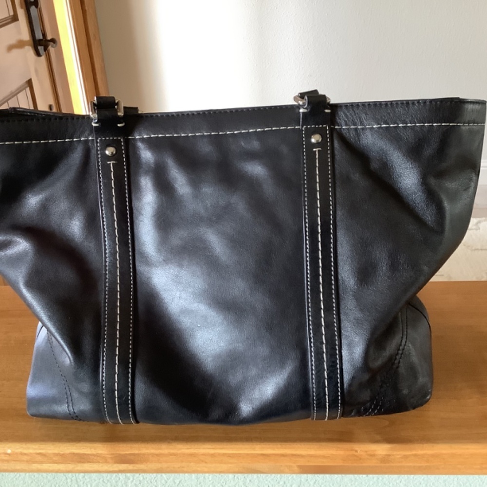 Coach Black Leather Tote - Picture 5 of 5